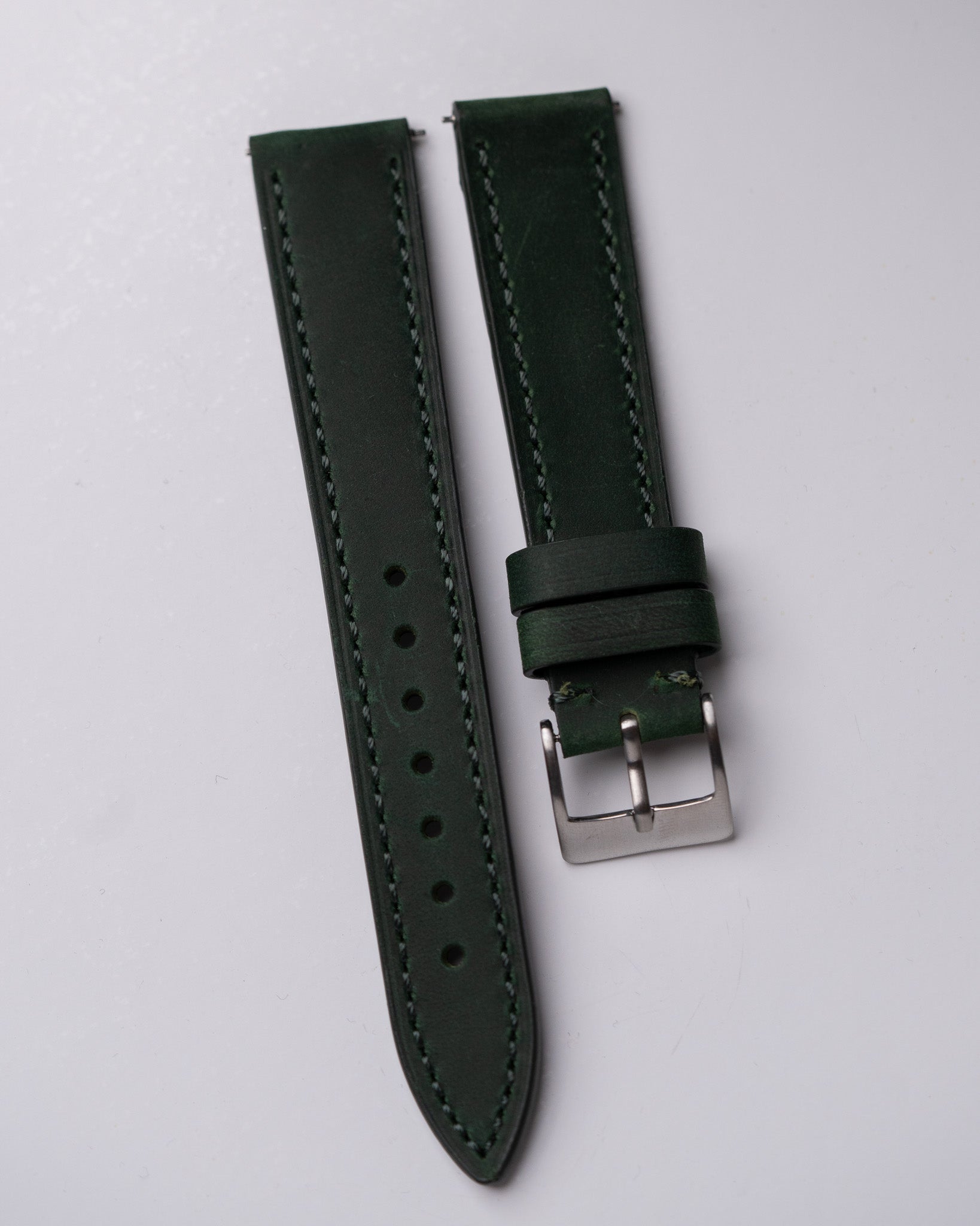 Green leather strap